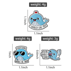 I Whaley Like You Funny Whale Pun Enamel Pin Everything Whale Be Okay You're Whalecomeブローチラペルバッジジュエリーギフト - Product Image 6