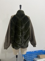 Manteau en fausse fourrure pour femme, coupe ample, col montant, manches longues, patchwork coloré, vêtement d'extérieur d'hiver avec doublure épaisse et chaude