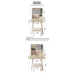 Mobilier de chambre au design moderne <span class=keywords><strong>Commode</strong></span> avec tiroir blanche à bas prix Coiffeuse pour filles Petite coiffeuse avec miroir - Product Image 6