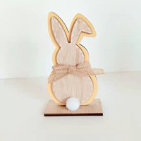 2025 nouveau Pâques en bois artisanat fête scène mise en page maison tridimensionnelle lapin décoration