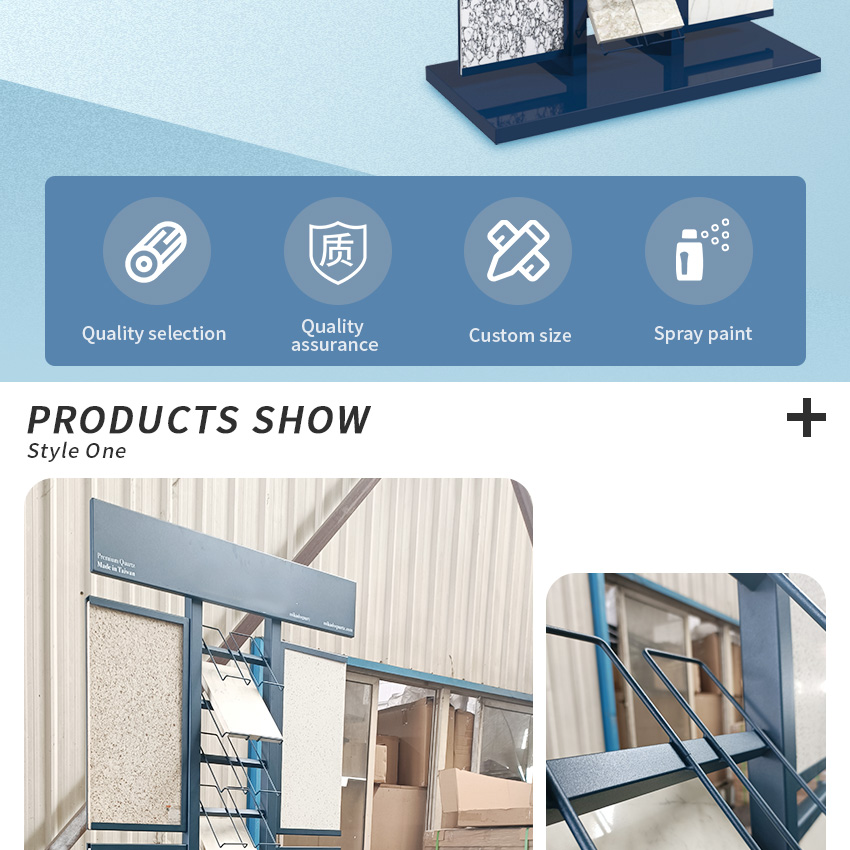 Hot Sale SRL138 Floor Standing Marble Stone Floor Ceramic Unit Showroom Metal Display Racks Granite Tiles Display Rack Stand