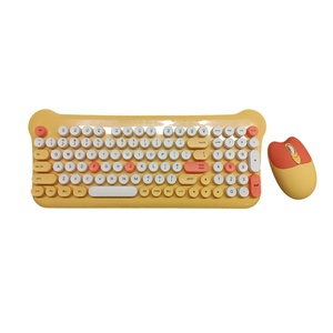 Dễ Thương Động Vật Tai Đầy Màu Sắc Keycaps 100 Phím 2.4G Không Dây Chơi Game Bàn Phím Và Chuột Combo Cho Cô Gái Sinh Viên PC - Product Image 1