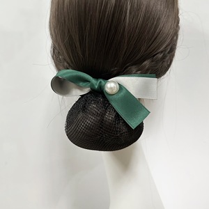 HZM-61251 Barrette à cheveux en filet avec nœud décoratif, couvre-<span class=keywords><strong>chignon</strong></span>, filet à cheveux perlé, barrette française avec filet, accessoires pour cheveux - Product Image 6