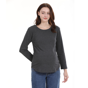 Emotion Moms Nouveaux vêtements de maternité grande taille, <span class=keywords><strong>t</strong></span>-<span class=keywords><strong>shirt</strong></span> à col rond à manches longues avec <span class=keywords><strong>fermeture</strong></span> <span class=keywords><strong>éclair</strong></span>, hauts d'<span class=keywords><strong>allaitement</strong></span> pour femmes enceintes, <span class=keywords><strong>t</strong></span>-shirts d'<span class=keywords><strong>allaitement</strong></span> - Product Image 3