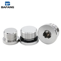 Bouchon de tuyau hexagonal intérieur en acier inoxydable poli SUS304 avec joint torique, bouchon fileté à haute pression