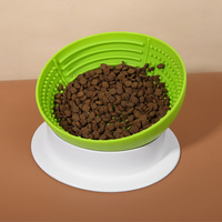 Bol à nourriture et à eau pour animaux de compagnie surélevé en silicone personnalisé en gros, bol à nourriture lente pour chiens