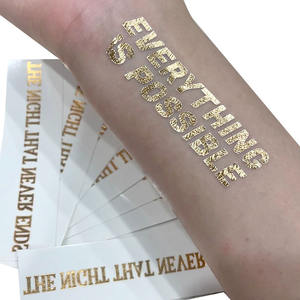 Tatuaje Temporal Metálico Personalizado para Novia <span class=keywords><strong>de</strong></span> Boda Dorada, Arte Corporal, Tatuaje Adhesivo Estampado en Caliente con Lámina Dorada y Plateada - Product Image 3