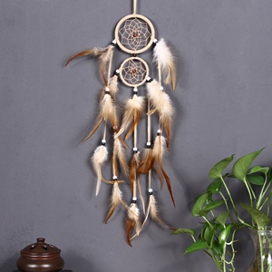 Double cercles faits à la main, nouveau, décor de maison, arc-en-ciel, capteur de rêves indiens, 9cm + 6cm, vente en gros, cadeau d'anniversaire, - Product Image 5
