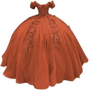 فستان كوينسيانيرا NDB10048 بتصميم مكشوف الكتفين وبدون أكمام وظهر مفتوح مع زهور ثلاثية الأبعاد وتصميم أميرة حلو - Product Image 6