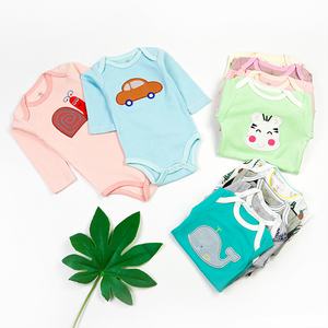 Vêtements pour bébés en gros, motifs aléatoires, coton, à pois ou personnalisés, vêtements pour nouveau-nés de 0 à 24 mois, collants, barboteuses à manches longues - Product Image 4