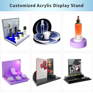 Thời trang đầy màu sắc <span class=keywords><strong>Acrylic</strong></span> hiển thị mỹ phẩm Rack cho cửa hàng trang điểm hiển thị đứng đa sản phẩm trưng bày đứng - Product Image 3