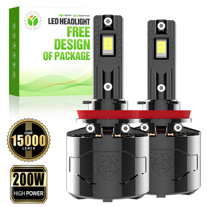 <span class=keywords><strong>Ampoule</strong></span> <span class=keywords><strong>LED</strong></span> H11 pour phare antibrouillard, Smart Driver X9 200W 15000Lm 6500K 12-24V, haute performance et économique, pour SUV et adaptations automobiles <span class=keywords><strong>par</strong></span> conditions météorologiques extrêmes - Product Image 1