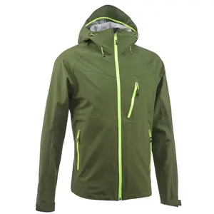 RYH290 Customize Hommes Outdoor Vêtements de randonnée imperméables Run veste imperméable vert