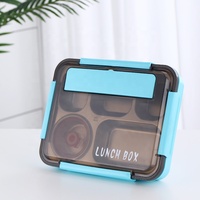 Boîte à lunch en acier inoxydable pour étudiants, facile à nettoyer, design anti-fuite, compatible micro-ondes, couvercle en PP alimentaire, capacité 0-1L, rangement multi-compartiments