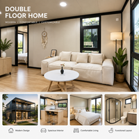 Villa moderne à deux étages pour l'extérieur avec zones de repos et de cuisson indépendantes, maison conteneur extensible