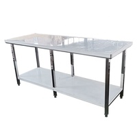 Table de travail industrielle en acier inoxydable 201/304, modulaire, extensible, robuste, capacité de charge de 300 kg/m, pour cuisine commerciale