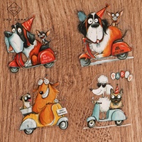JAI IMAN 48 pièces Autocollants personnalisés en PET amusants pour chien, autocollants transparents esthétiques pour scrapbooking, à faire soi-même