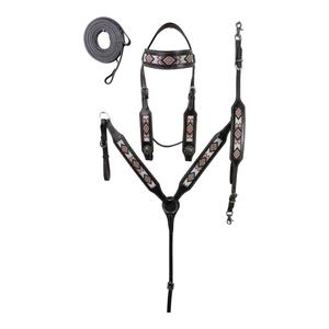 Meilleur prix du fabricant indien Collier de poitrine en cuir brun Western Horse Headstall - Product Image 4