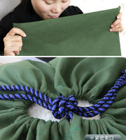 Sac en toile vert extra large avec cordon de serrage, robuste, anti-poussière, pour emballage, vente en gros, réutilisable, pour expédition et logistique, direct usine