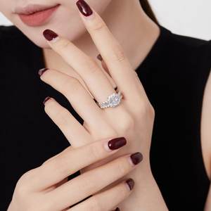 ディラム 925 スターリングシルバー ピンク キュービックジルコニア プロミス スクエア CZ ダイヤモンド エタニティバンド 婚約指輪 結婚指輪 女性用 - Product Image 5