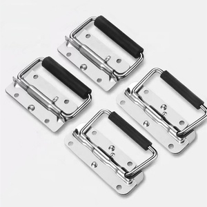 Poignées de <span class=keywords><strong>tiroir</strong></span> de commode modernes en acier inoxydable chromé noir à ressort, style européen simple, pour cuisine - Product Image 2