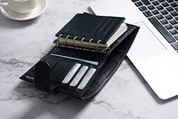 Organiseur à anneaux en cuir personnalisé, couverture rigide, format A5/A6, avec poches, portefeuille pour argent, mini-journal de budget, design élégant