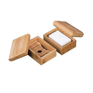 Boîte à savon en bambou avec couvercle, design moderne et écologique, fabriquée en bambou naturel, étanche, empêche le savon de fondre, pour la salle de bain et la douche - Product Image 6