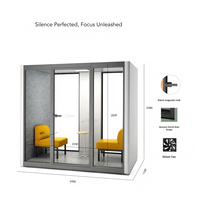 Cabina Modular de Reducción de Ruido de Aluminio, Insonorización Unidireccional, Diseño Moderno para Uso en Interiores, Hogar, Oficina, Hotel, Edificio de Oficinas