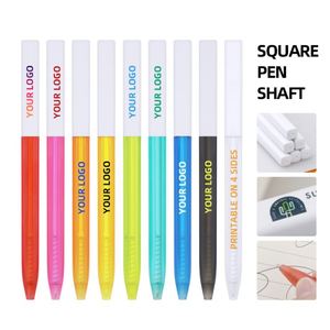 ปากกาลูกลื่นพลาสติกทรงสี่เหลี่ยม ขนาด 1.0 มม. หมึกสีดำและสีน้ำเงิน สำหรับโรงแรมและสำนักงาน เหมาะสำหรับเป็นของขวัญ - Product Image 1