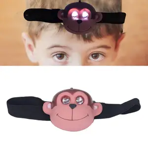 Светодиодный фонарик с изображением обезьяны, легкий детский налобный фонарь с питанием от батареи для занятий спортом на открытом воздухе