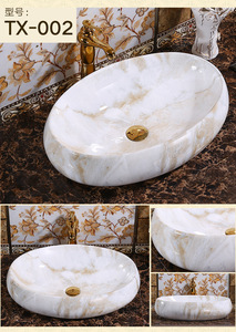 Lavabo de Cerámica Moderno de Lujo Ecológico Fácil de Limpiar con Capacidad de 12L con Patrón de Mármol para <span class=keywords><strong>Encimera</strong></span> - Product Image 5