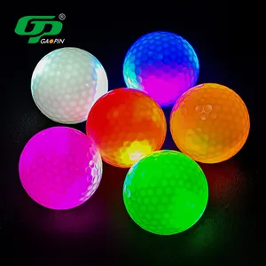 Pasokan Pabrik Bola Golf Kustom Malam Bola Golf Bercahaya Menyala Warna Berkedip Bola Golf LED Bercahaya