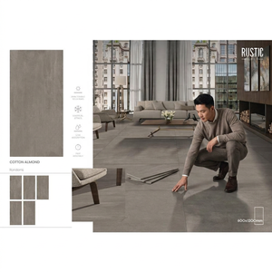 Cotton Almond Rustic Porcelain <b>Tiles</b> 600x1200mm Large Format Matte Finish for Modern Flooring Projects - Product Image 2