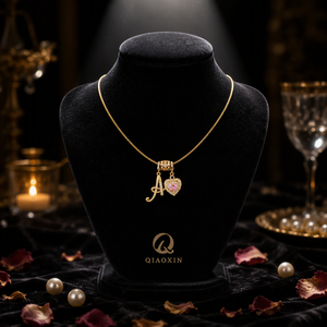 Collana con Ciondolo a Cuore con <span class=keywords><strong>Lettera</strong></span> A in Rame, Zirconia Cubica, Catena a Serpente, Tono Oro, Gioielli per Uso Quotidiano - Product Image 2