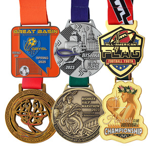 Manufacturer Design Custom Metal Crafts Die Casting Medal Engraving Silver Plating 3D Sports Souvenir Award Medal