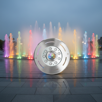 Fontaine LED RGB 27W pour aménagement extérieur, en acier inoxydable 304, étanche IP68, avec pompe à jet sec DMX et réglages d'eau