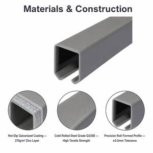 <span class=keywords><strong>Rail</strong></span> en profil C 42x54x2,5 mm pour <span class=keywords><strong>portail</strong></span> <span class=keywords><strong>coulissant</strong></span>, tôle d'acier galvanisé (1-6 m) Système de suspension - Product Image 5