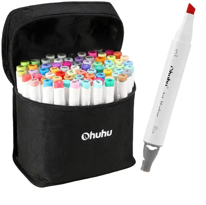 Buy Ohuhu 48 Colors Alcohol Brush Markers (Brush & Chisel, Bonus 1