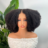 Perruque Bob Courte Bouclée Super Double Drawn avec Frange, Cheveux Humains Vierges Bruts 11A, Perruques Bouclées Volumineuses pour Femmes – Vente en Gros