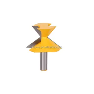 TUOKE TK1135 1/2 Vástago Herramientas de corte para carpintería para carburo 52 grados x 38 grados Crown Molding Mitre Router Bit