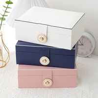 Boîte à bijoux de style nordique grande capacité, double couche, organisateur de boucles d'oreilles, bagues et colliers, étui de rangement pour femmes, cadeau