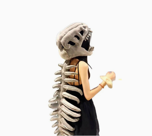 Peluche réaliste de <span class=keywords><strong>dinosaure</strong></span> Bonezilla, jouet d'Halloween, monstre <span class=keywords><strong>dinosaure</strong></span>, peluche squelette d'animal, masque de peluche d'horreur - Product Image 1