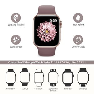 Correa de Silicona para Reloj Inteligente de 38mm 40mm 42mm 44mm 45mm para <span class=keywords><strong>Apple</strong></span> Iwatch Series 11 10 9 <span class=keywords><strong>8</strong></span> Ultra 3 2 1, Correa Agradable al Tacto para Hombre - Product Image 5