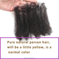 16 pouces de qualité supérieure Afro Kinky Curly Extensions de cheveux crus en vrac de cheveux humains pour dreadlocks Cheveux humains de haute qualité pour le coiffage