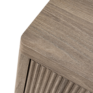Nightstand With Drawer Storage <b>Fluted</b> Bedside Table Modern Wide Night Stand End Table Large Mid Century Design - Product Image 5