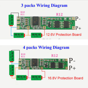 3 S 12.6V 4S 16.8V 2A 3 stringhe Batteru PCB Board protezione batteria per 3-4 confezioni 18650 batteria agli ioni di litio - Product Image 6