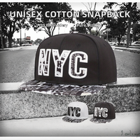 Gorra de Estilo Urbano para Hombre y Mujer, 100% Algodón, Visera Plana, Patrón de Letras, Bordado 3D, Gorras de Comercio Electrónico Transfronterizo de Nueva York