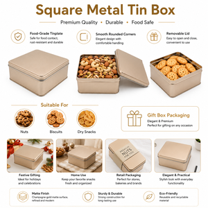 Custom Square <strong>Christmas</strong> Metal <strong>Tin</strong> Box <strong>for</strong> Panettone Bakava Knafeh Chocolate Cookies <strong>Biscuits</strong> Sweet Cake Holiday Packaging <strong>Tins</strong> - Product Image 4