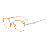 Monture de lunettes unisexe en métal de haute qualité 2026, petit design double cercle carré pour jeunes, enfants et adultes, monture optique pour ordinateur