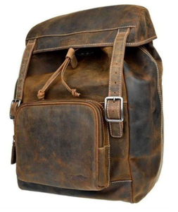 Mochila de cuero Hunter personalizada de fábrica, mochila de viaje de cuero genuino para portátil, Mochila De Cuero Real - Product Image 1